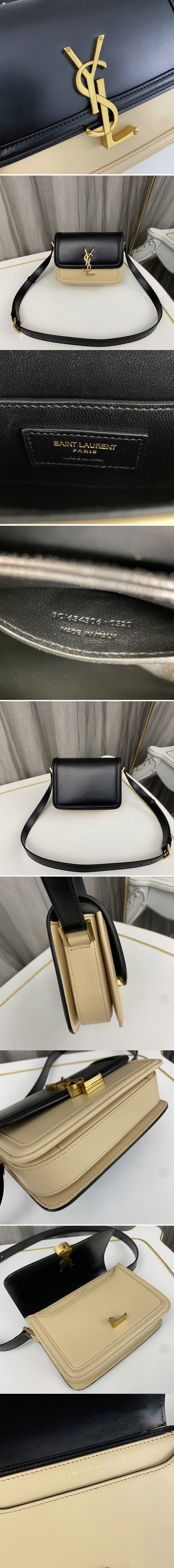 Replica Saint Laurent 634306 YSL SOLFERINO SMALL SATCHEL bag IN Black/Apricot Box Saint Laurent Leather