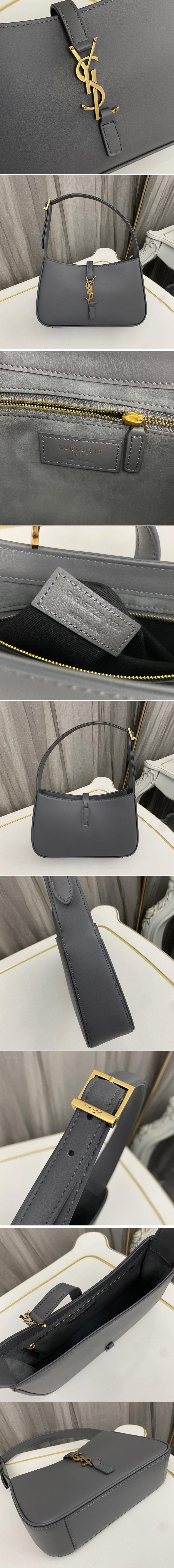 Replica Saint Laurent 657228 YSL LE 5 À 7 Bag IN Grey SHINY LEATHER