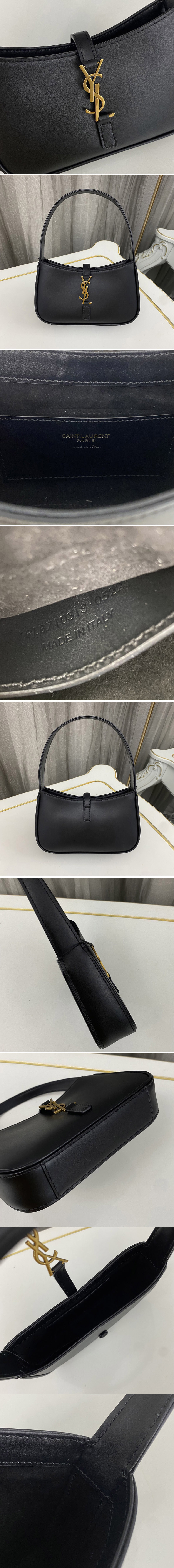 Replica Saint Laurent 710318 YSL LE 5 À 7 MINI SATIN Bag in Black Leather