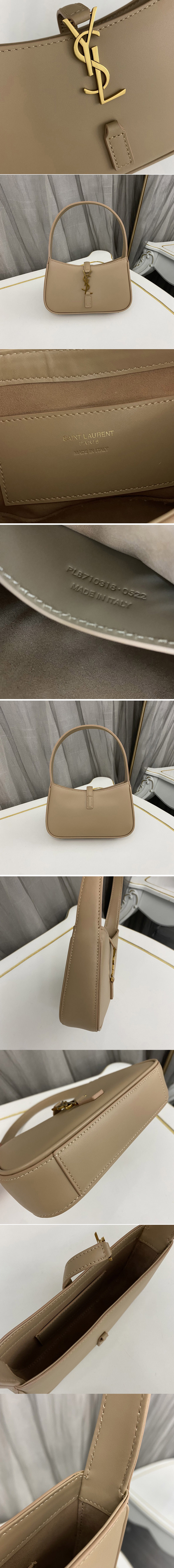 Replica Saint Laurent 710318 YSL LE 5 À 7 MINI IN SATIN Bag in Sand Leather