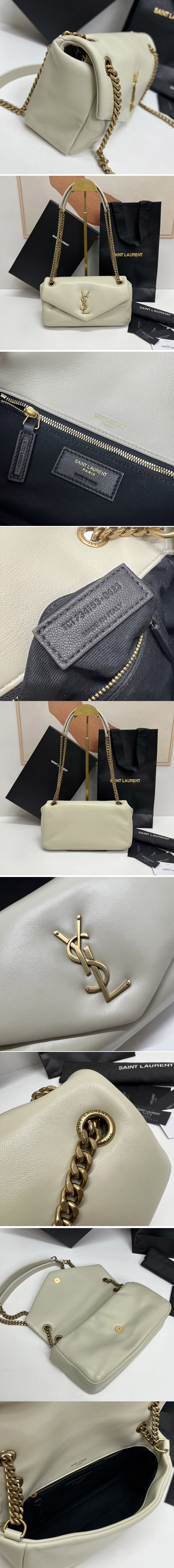 Replica Saint Laurent 734153 CALYPSO Bag IN White LAMBSKIN