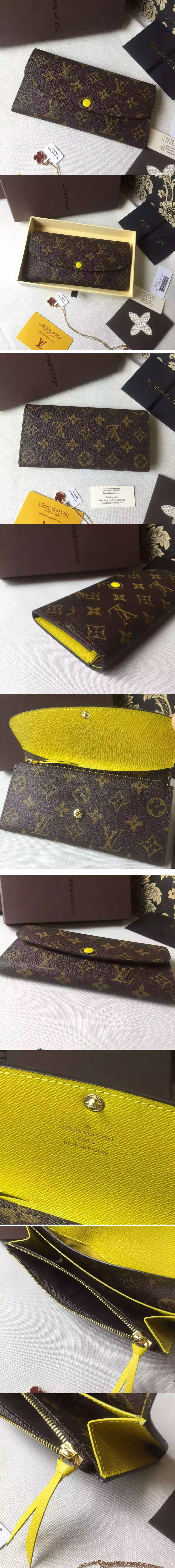 Replica Louis Vuitton M60698 Emilie Wallet Monogram Canvas Lemon