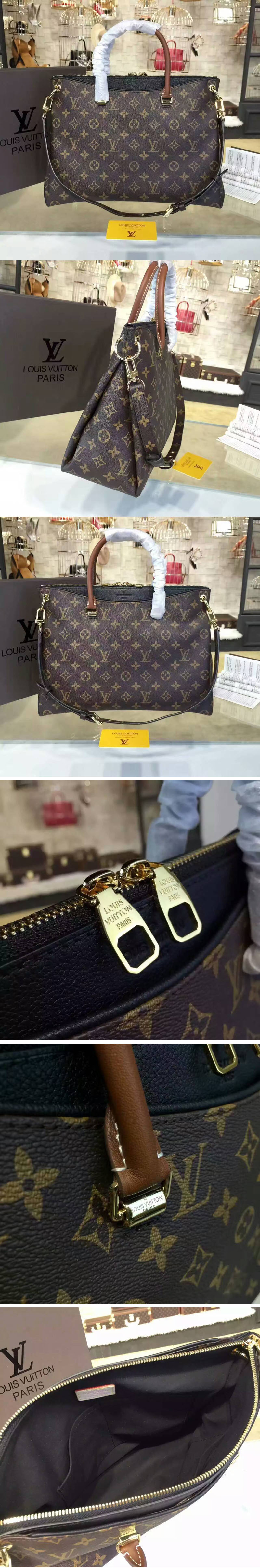 Replica Louis Vuitton M41064 Monogram Canvas Pallas Bag Black