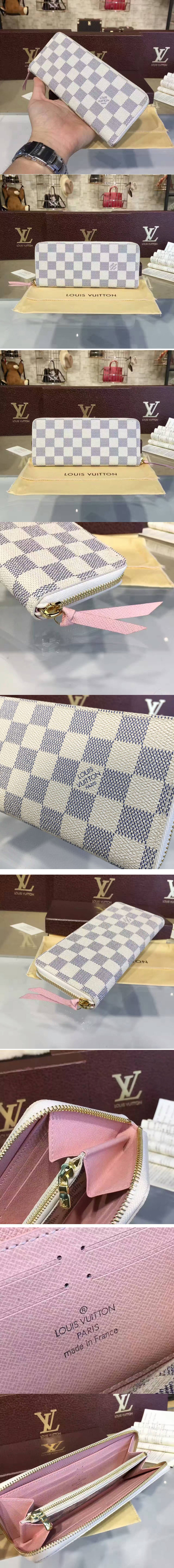 Replica Louis Vuitton N61264 Clemence Wallet Damier Azur Canvas 