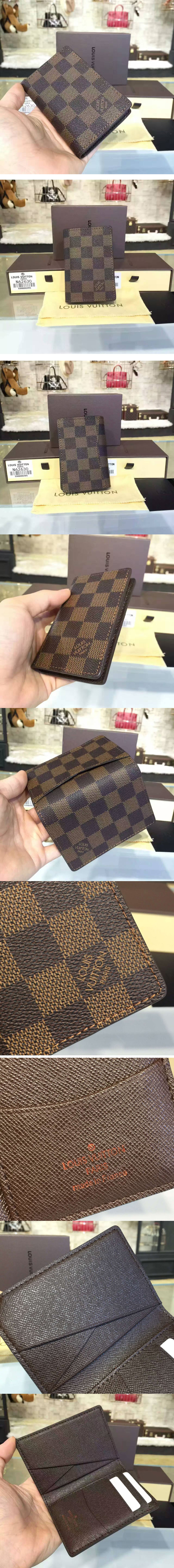 Replica Louis Vuitton N63143 Pocket Organiser Damier Ebene Canvas 