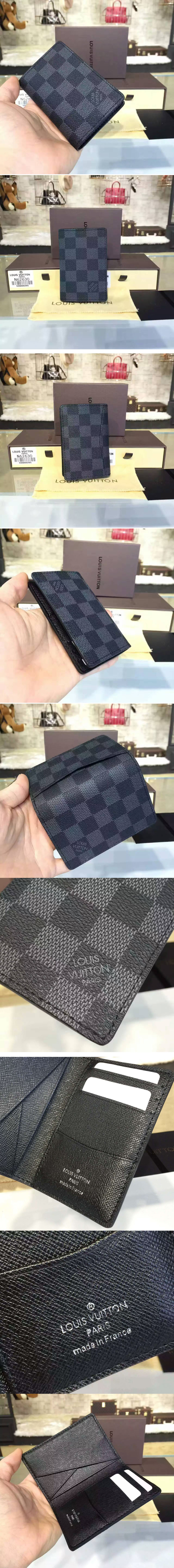 Replica Louis Vuitton N63143 Pocket Organiser Damier Graphite Canvas 