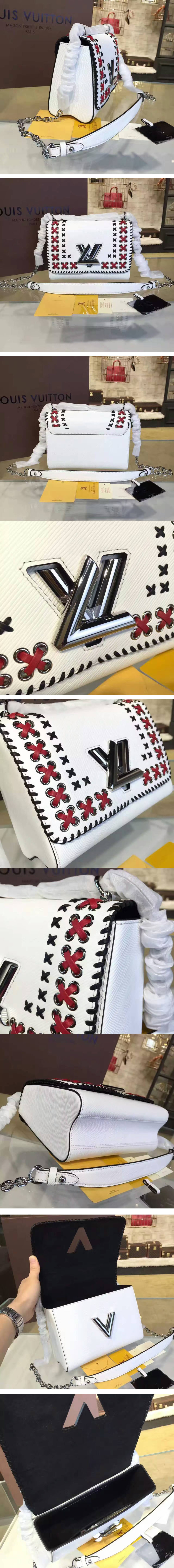 Replica Louis Vuitton M42778 Twist MM Epi Leather Bags White