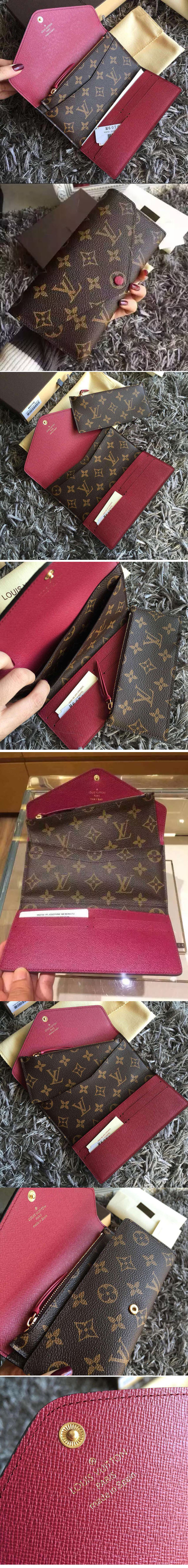 Replica Louis Vuitton M60708 Monogram Canvas Josephine Wallet Fuchsia