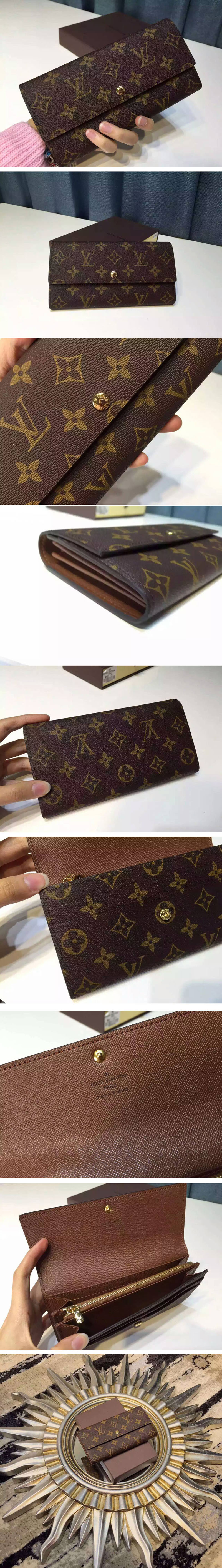 Replica Louis Vuitton M61734 Monogram Canvas Sarah Wallet 