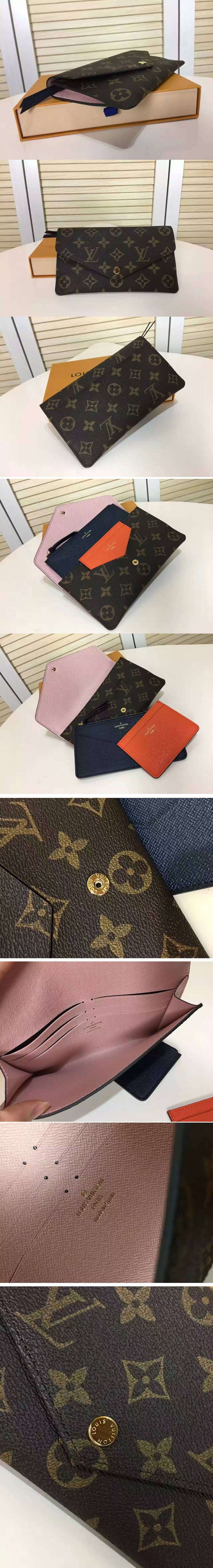 Replica Louis Vuitton M62155  Jeanne Wallet Monogram Canvas Pink