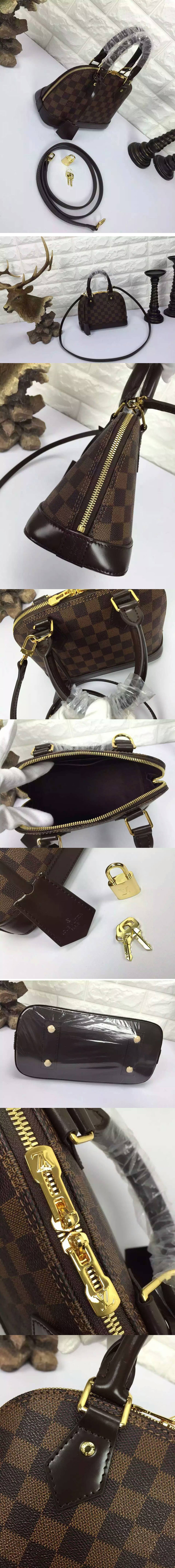 Replica Louis Vuitton N41221 Alma BB Damier Ebene Bags 