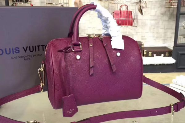 Replica Louis Vuitton M40763 Monogram Empreinte Speedy 30 Top Handle Bags Purple