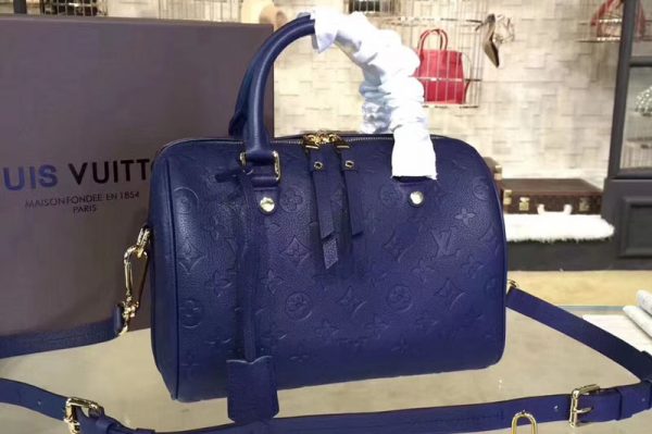 Replica Louis Vuitton M40763 Monogram Empreinte Speedy 30 Top Handle Bags Blue