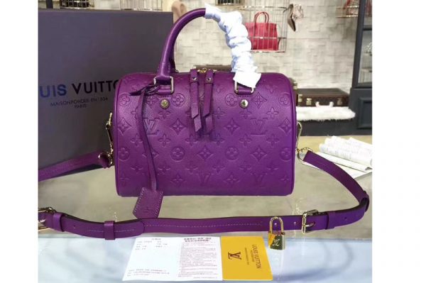 Replica Louis Vuitton M40763,Monogram Empreinte,Speedy 25,Top Handle Bags,Purple