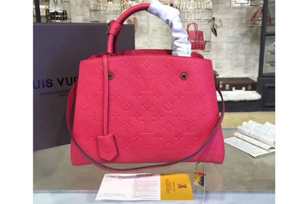 Replica Louis Vuitton M41048 Monogram Empreinte Montaigne MM Red Bags