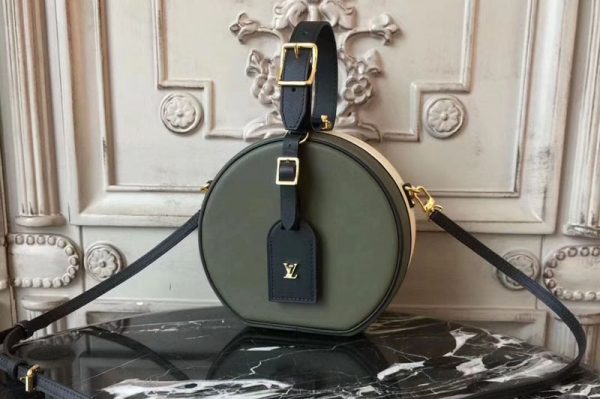 Replica Louis Vuitton Calfskin Petite Boite Chapeau Green and White M43514 Bags