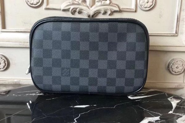 Replica Louis Vuitton N47521 Toilet Pouch GM Damier Graphite Bags