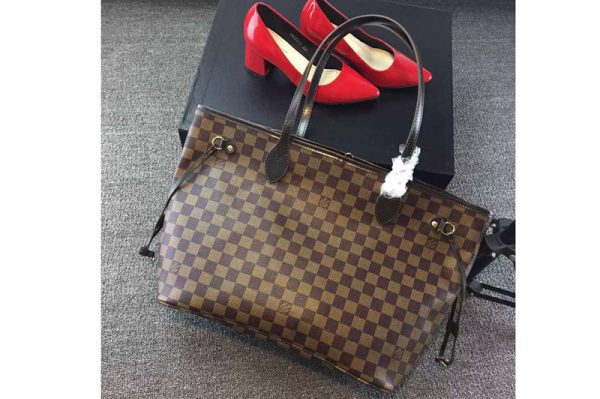 Replica Louis Vuitton N41358 Neverfull MM Damier Ebene Canvas Bags