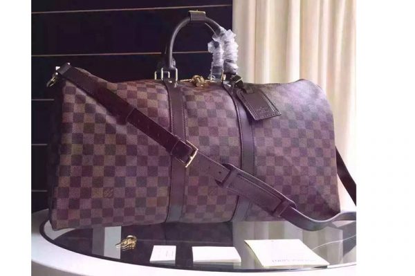 Replica Louis Vuitton N41414 Damier Ebene Keepall Bandoulière 55 Bags