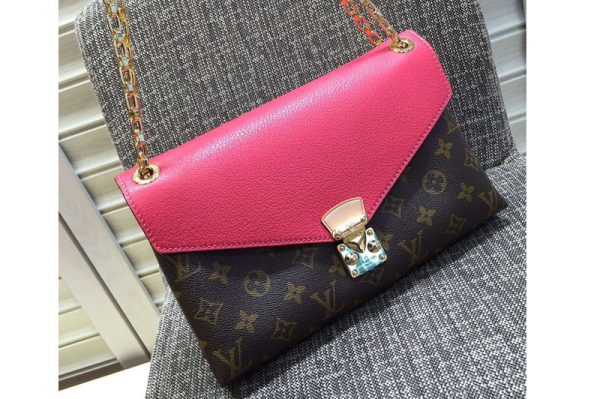 Replica Louis Vuitton M41201 Pallas Chain Monogram Shoulder Bags Pink