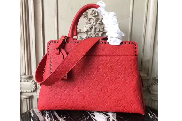 Replica Louis Vuitton Vosges MM Monogram Empreinte Leather M41492 Bags Red