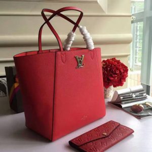 Replica Louis Vuitton M42291 Lockme Cabas Tote Bags Red