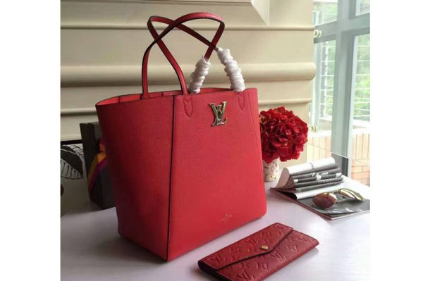 Replica Louis Vuitton M42291 Lockme Cabas Tote Bags Red