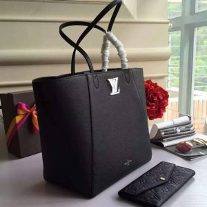 Replica Louis Vuitton M42291 Lockme Cabas Tote Bags Black