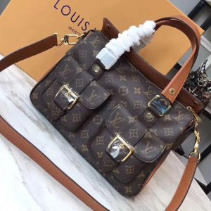 Replica Louis Vuitton M43482 Monogram Canvas Manhattan Bags Caramel