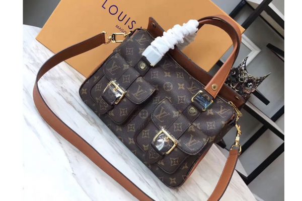 Replica Louis Vuitton M43482 Monogram Canvas Manhattan Bags Caramel