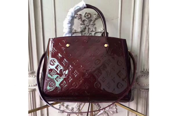 Replica Louis Vuitton M50167 Monogram Vernis Montaigne MM Bags Purple