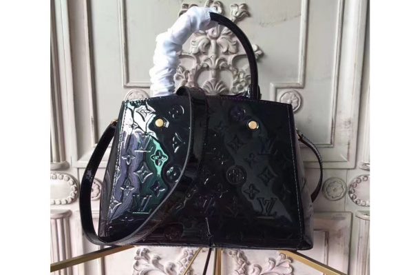 Replica Louis Vuitton M50170 Monogram Vernis Montaigne BB Bags Black