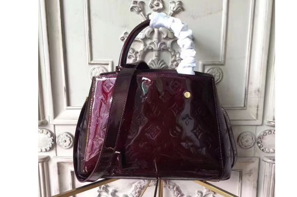 Replica Louis Vuitton M50170 Monogram Vernis Montaigne BB Bags Purple