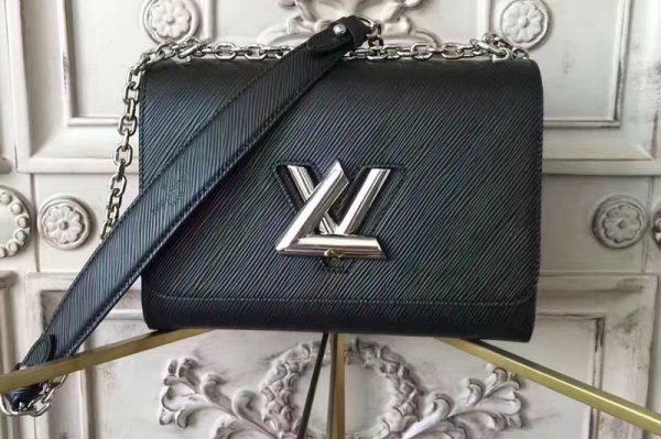 Replica Louis Vuitton M50282 Twist MM Epi Bags Black