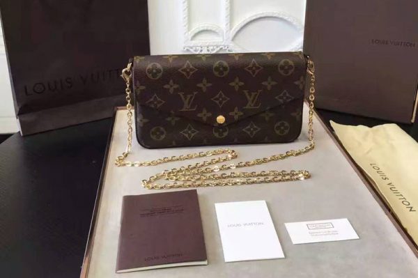 Replica Louis Vuitton M61276 Monogram Canvas Felicie Chain Wallet