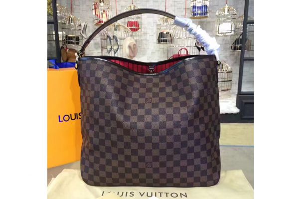 Replica Louis Vuitton N41460 Damier Ebene Canvas Delightful MM Bags