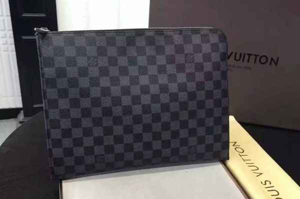 Replica Louis Vuitton N41501 Damier Graphite Pochette-Jules GM Clutch Bags