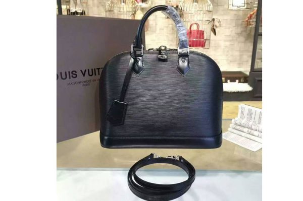 Replica Louis Vuitton M40302 Alma PM Epi Leather Bags Black