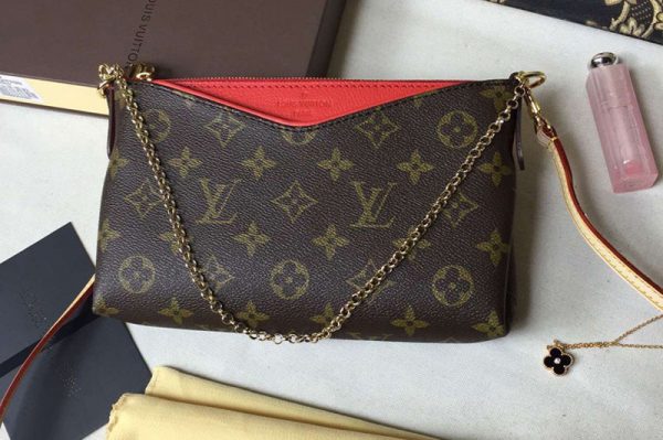 Replica Louis Vuitton M41638 Pallas Clutch Monogram Canvas Bags Red