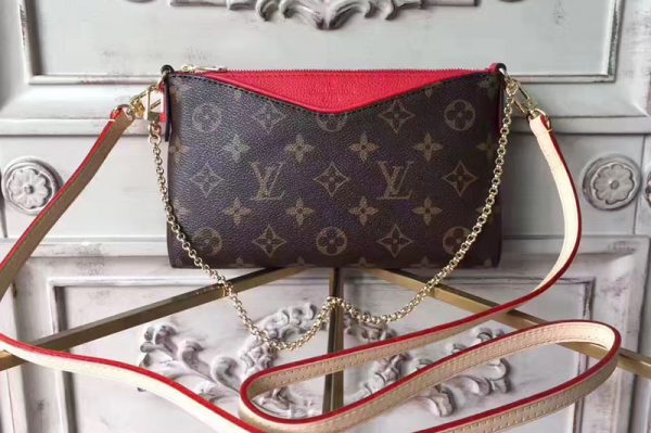 Replica Louis Vuitton M41638 Monogram Canvas Pallas Clutch Bags Red