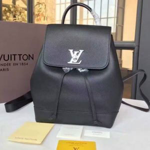 Replica Louis Vuitton M41815 Soft Calfskin Lockme Backpack Bags Black