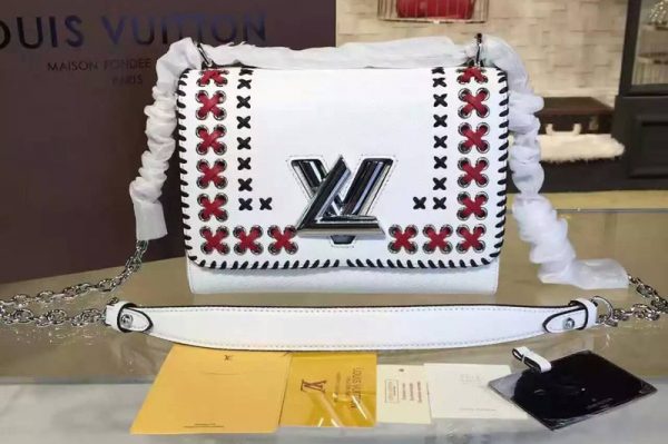 Replica Louis Vuitton M42778 Twist MM Epi Leather Bags White