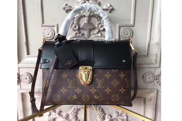 Replica Louis Vuitton M43125 Monogram Canvas One Handle Flap Bags Black