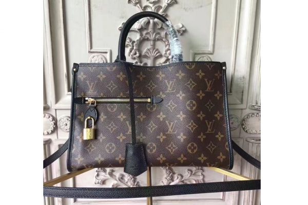 Replica Louis Vuitton M43433 Popincourt PM Monogram canvas bags Black