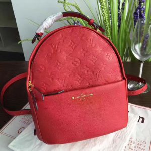 Replica Louis Vuitton M44015 Monogram Empreinte Leather Sorbonne Backpack Red