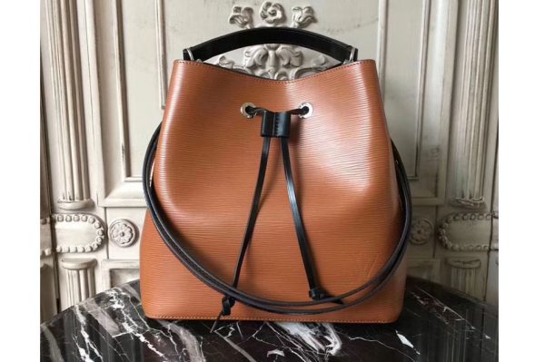 Replica Louis Vuitton Epi Leather Lockme Bucket Brown M54366 Bags