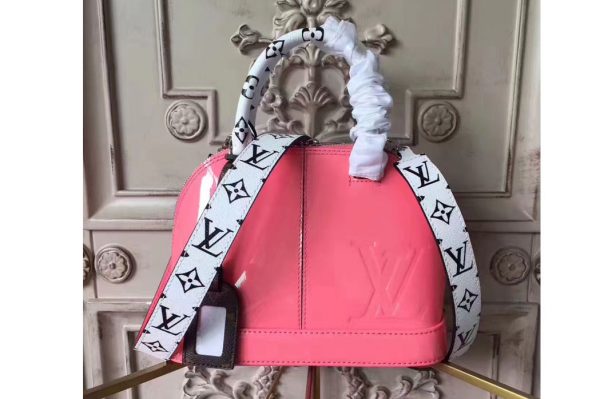 Replica Louis Vuitton M54785 Monogram Vernis Alma BB Bags Hot Pink