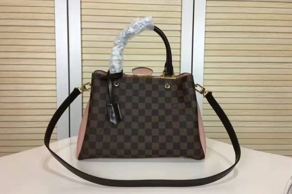 Replica Louis Vuitton N41675 Brittany Damier Ebene Canvas Bags Rose