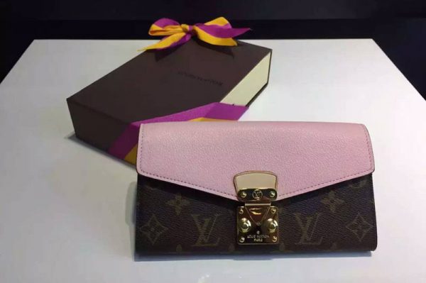 Replica Louis Vuitton M61279 Monogram Canvas Pallas Wallet Rose Ballerine