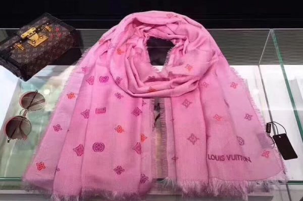 Replica Louis Vuitton 70x210cm Cashmere Scarf And Shawl Pink